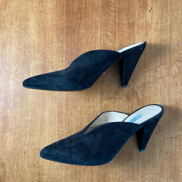 Prada Black Suede Mules Size 39 - Picture 11 of 14